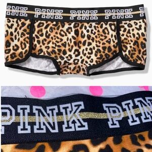Victoria’s Secret Pink panties VS PINK leopard boyshort panty sparkle cotton